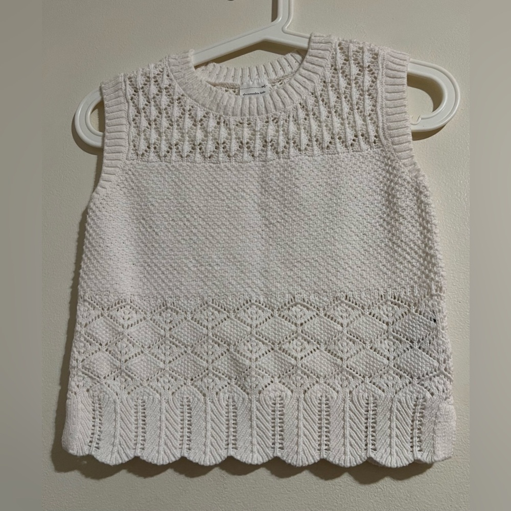 abercrombie kids Cream Openwork Crochet Vest